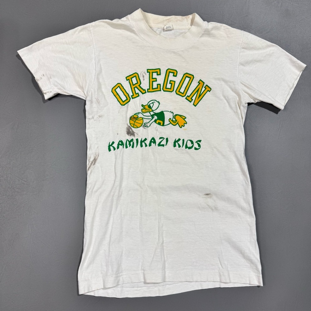 Vintage 90s Oregon Ducks Kamikazi Kids T Shirt Small USA Single Stitch